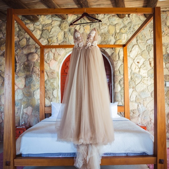 Berta evening 18-50, beige color size 36/ 0. - Picture 4 of 4